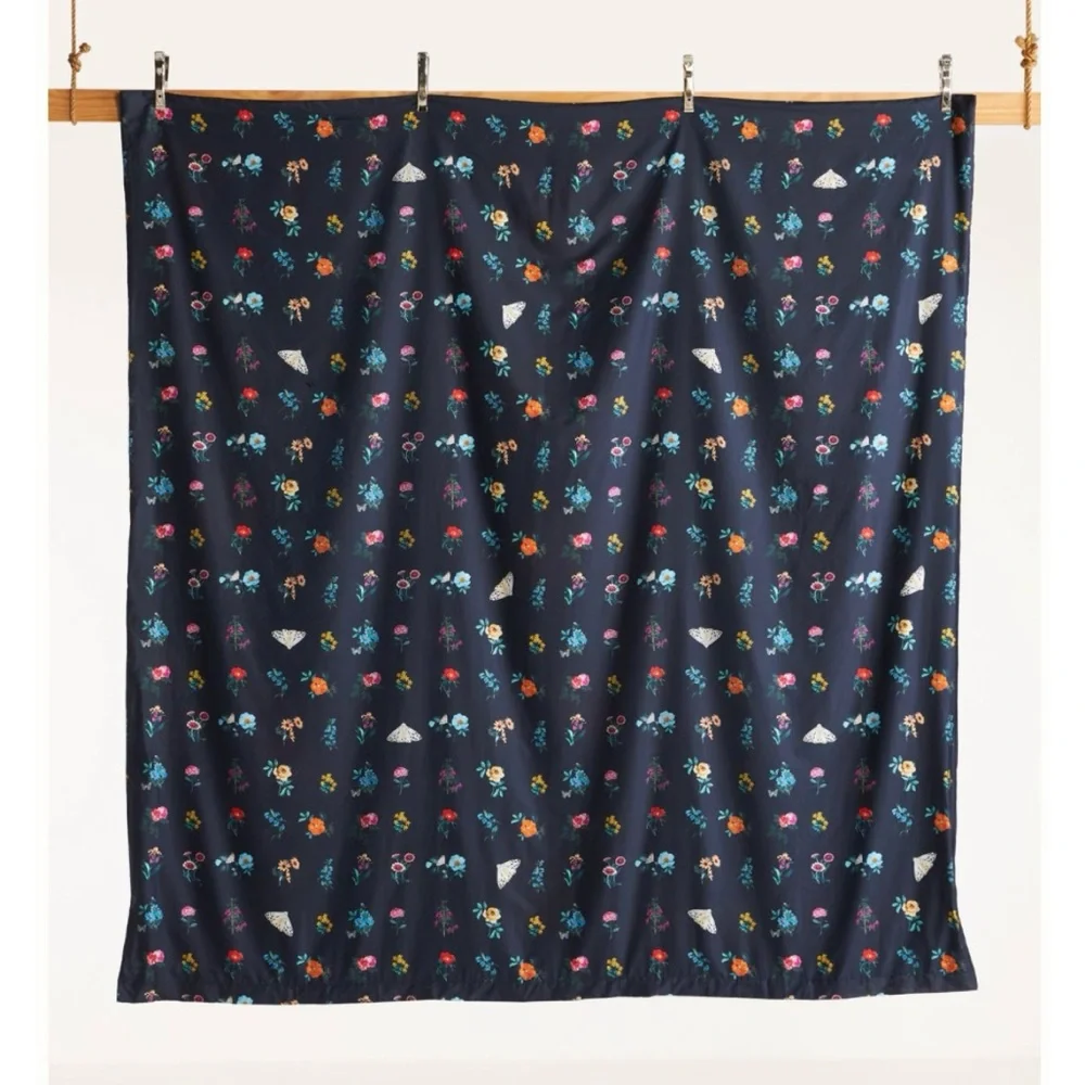 Anthropologie Organic Cotton Sateen Floral Printed Duvet Cover by Maeve